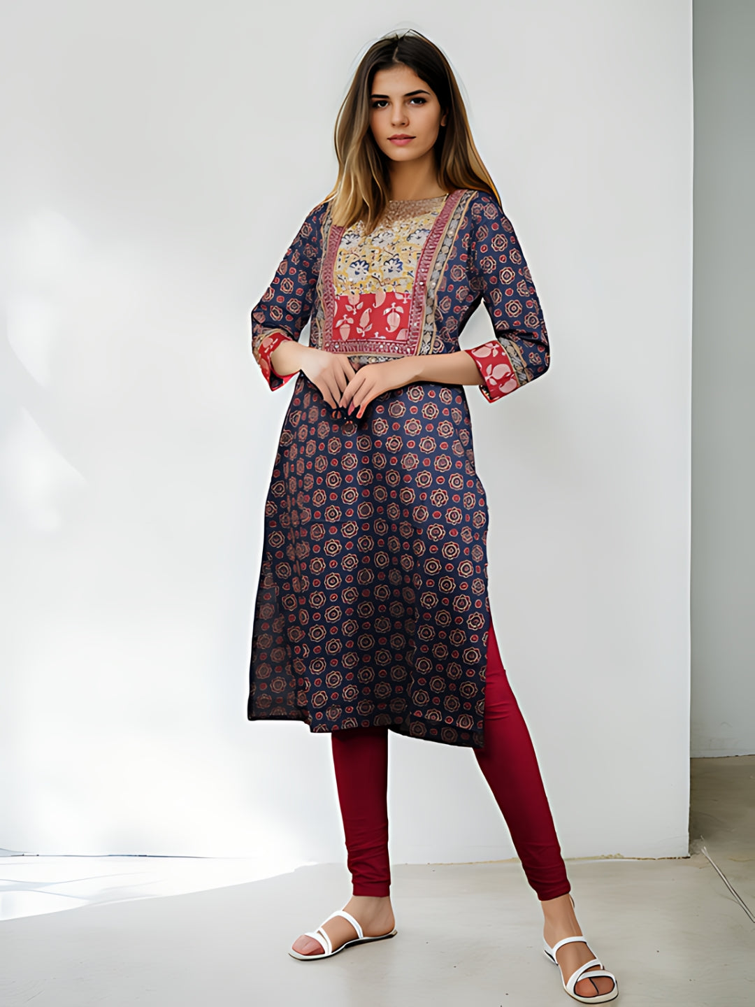 Hand Block Printed Cotton Tabla Kurti