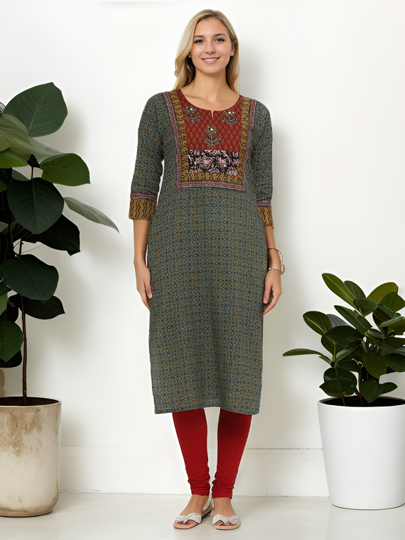 Hand Block printed Pure Cotton tabla kurti