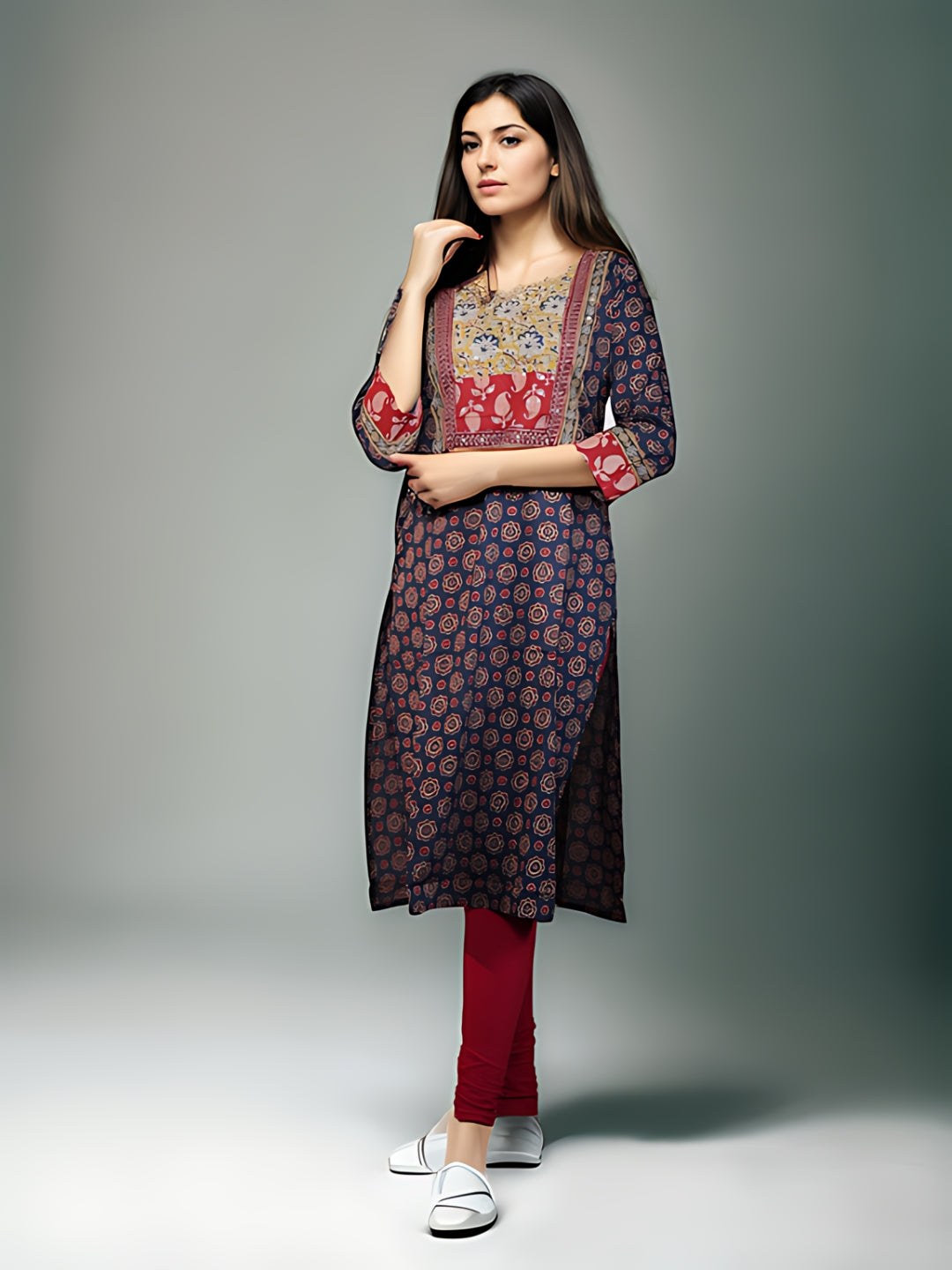 Hand Block Printed Cotton Tabla Kurti