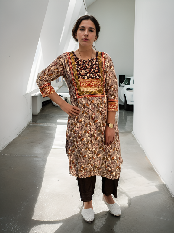 Vanaspati Vegitable Handblock Print Tabla Kurti