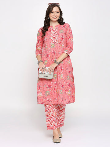 Floral printed kurti pant set