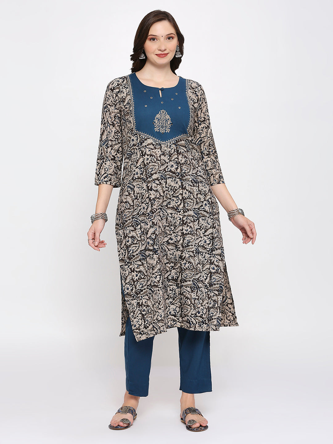 Kalamkari kurti pant set