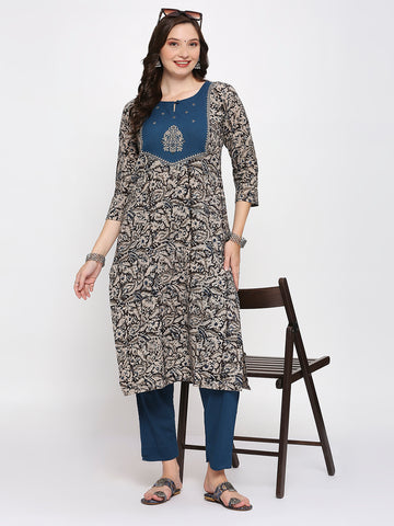 Kalamkari kurti pant set