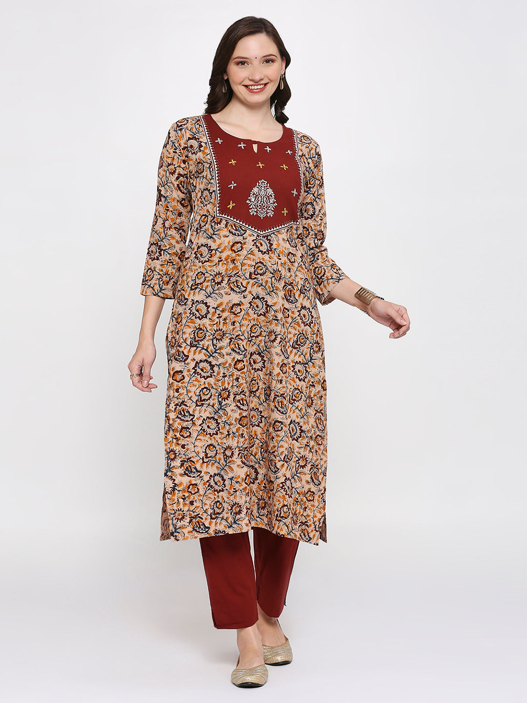 Kalamkari kurti pant set