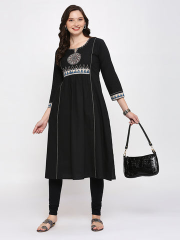 Cut work straight kurti