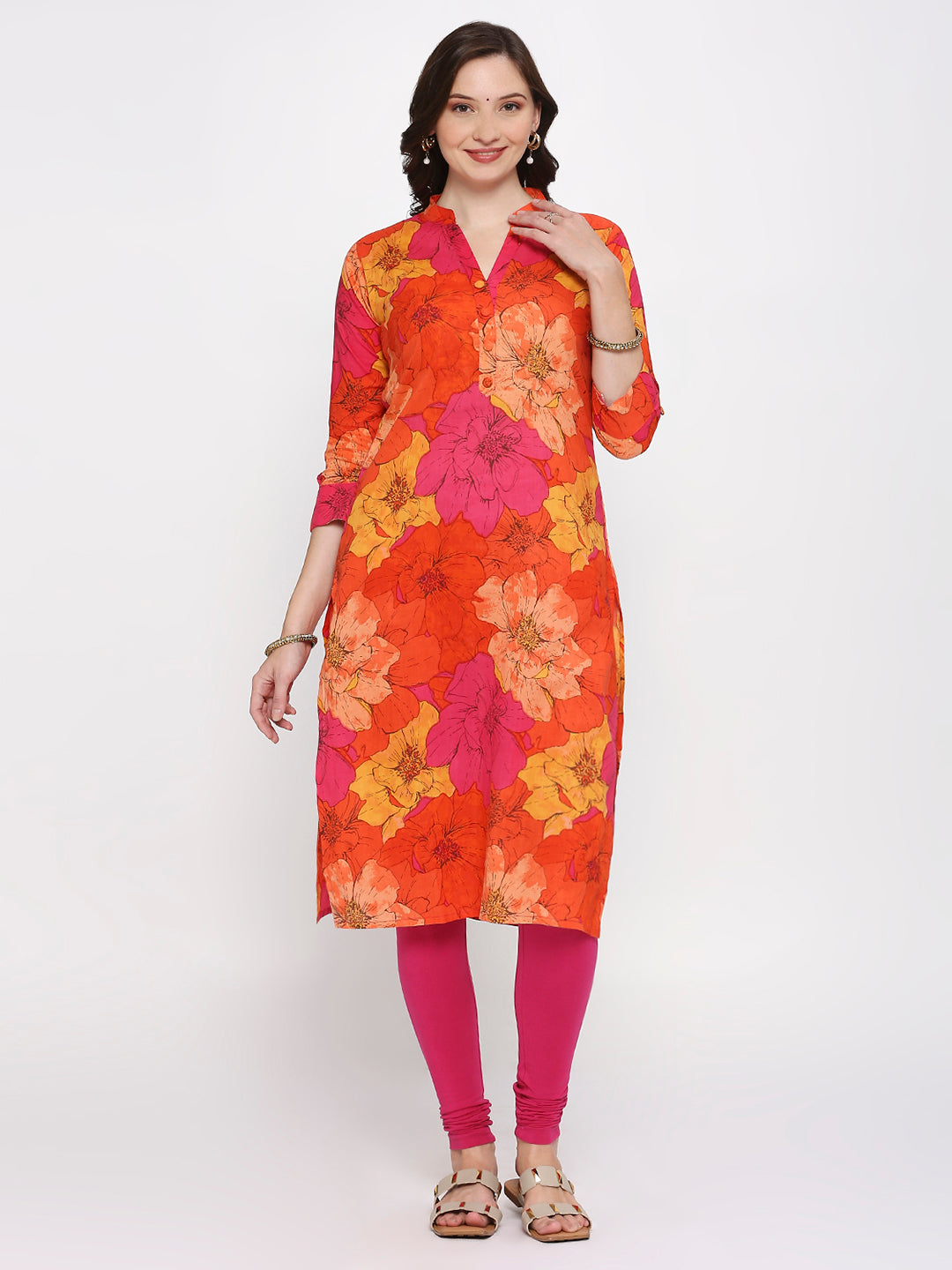 Floral straight kurti