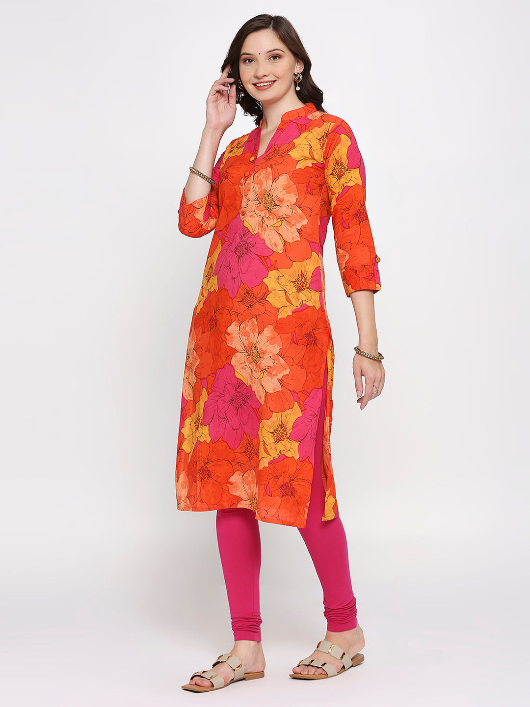 Floral straight kurti