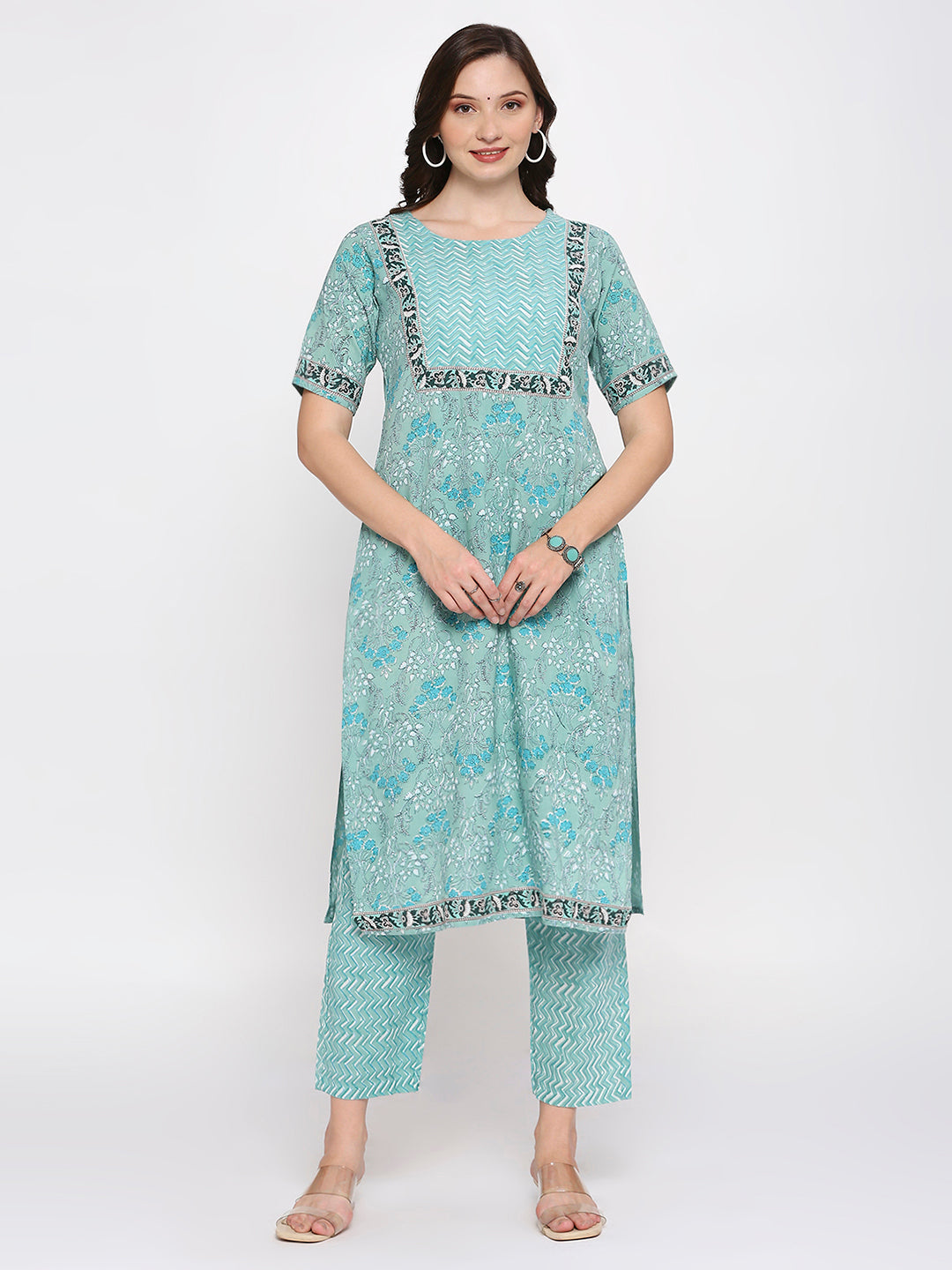 Hand Block Printed Straight Fit Cotton Set