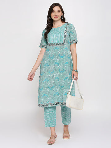 Hand Block Printed Straight Fit Cotton Set