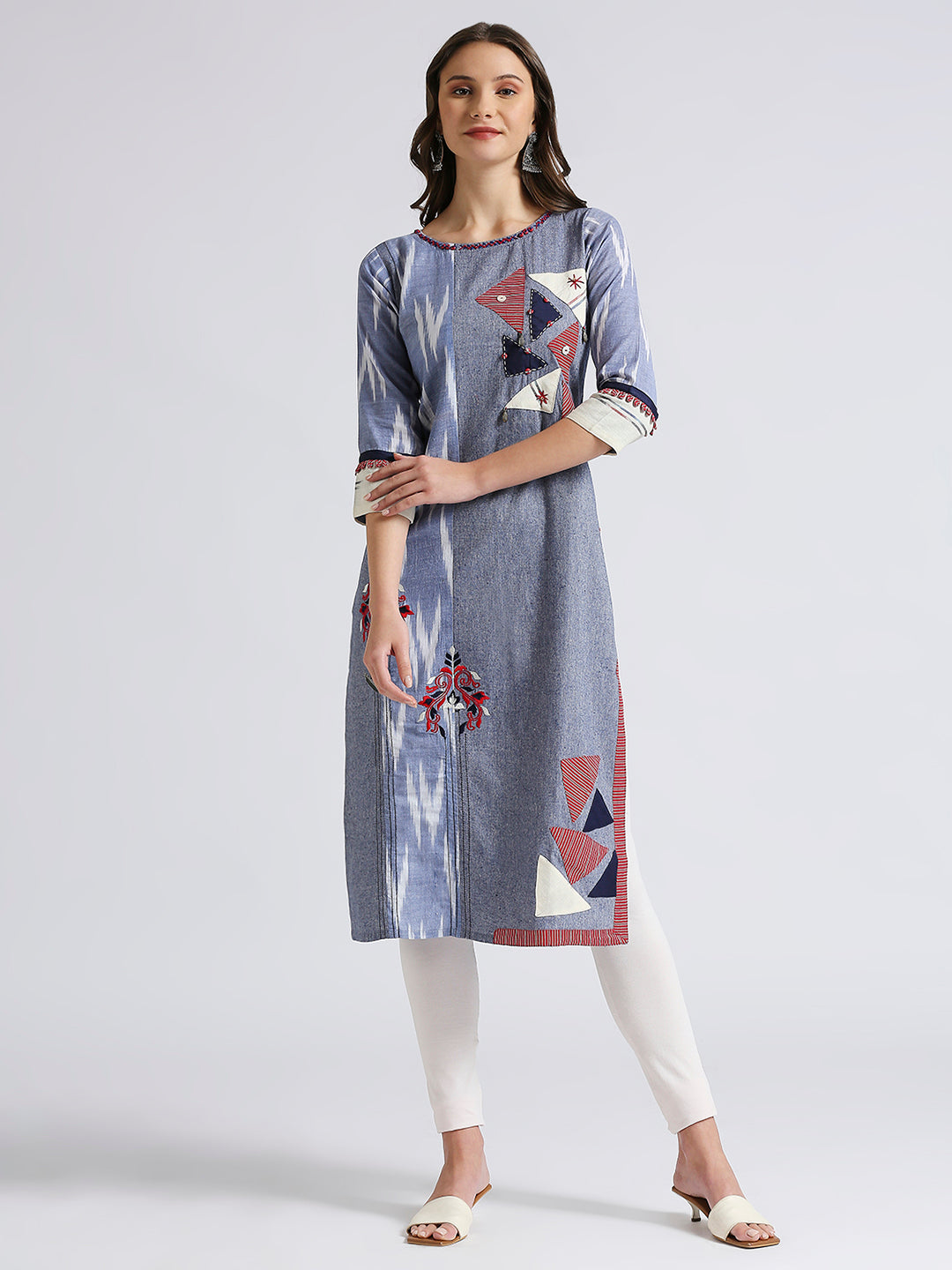 Applique Work Blue kurti