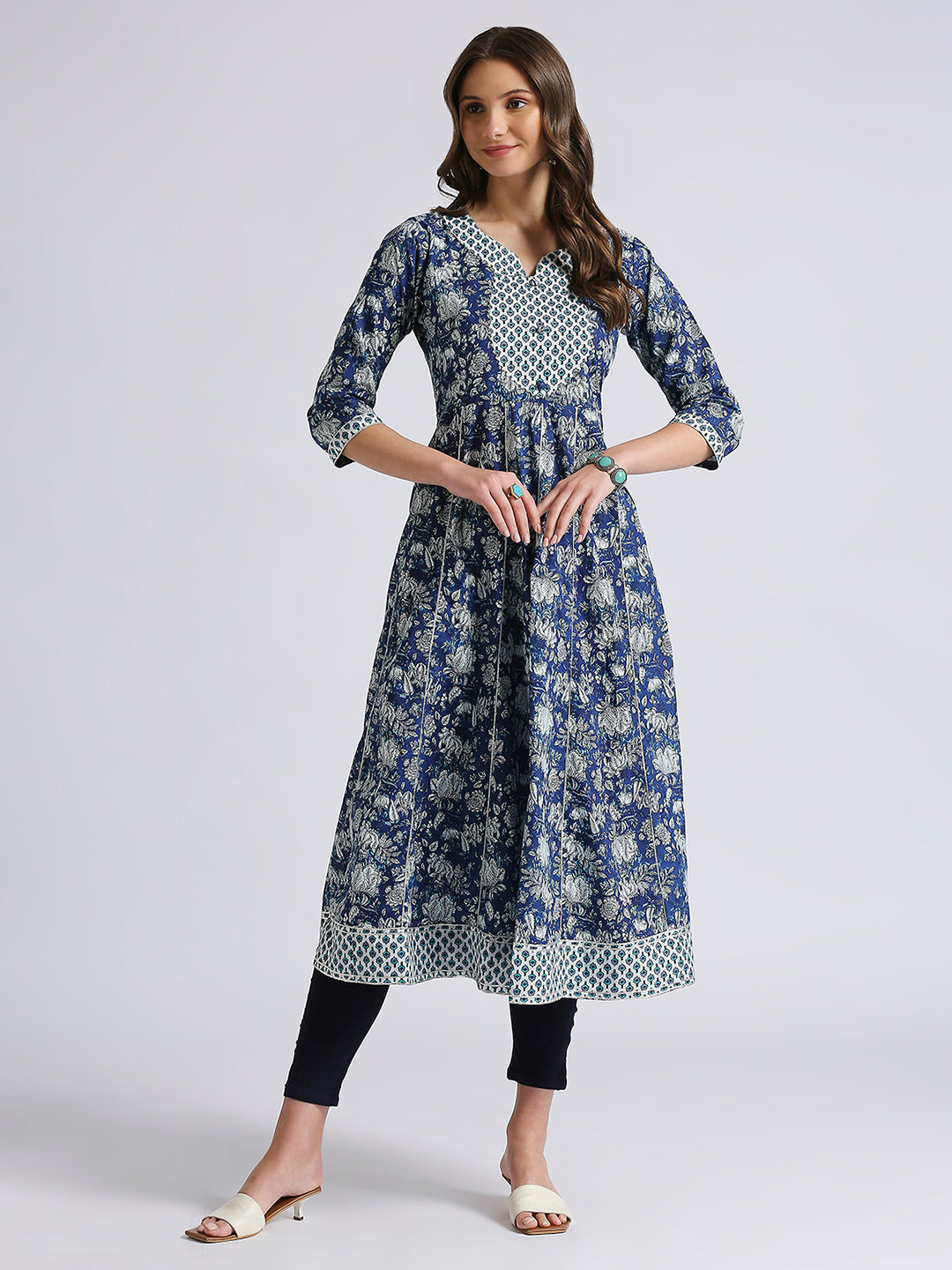 Navy blue anarkali kurti