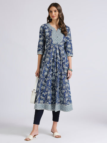 Navy blue anarkali kurti