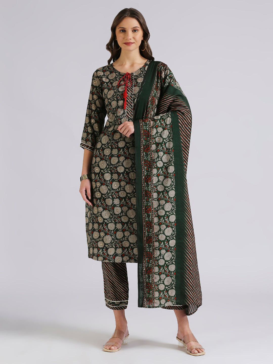 Modal printed top bottom dupatta