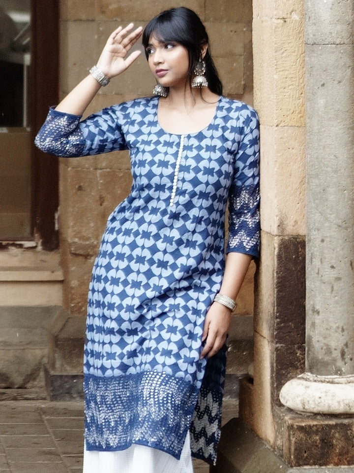 THE NISHO - blue floral kurti